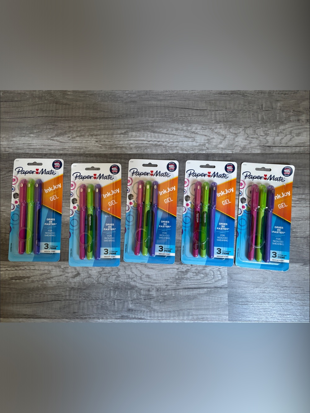 5-InkJoy Gel Retractable Pens - Pink, Green, Purple (3-Pack)